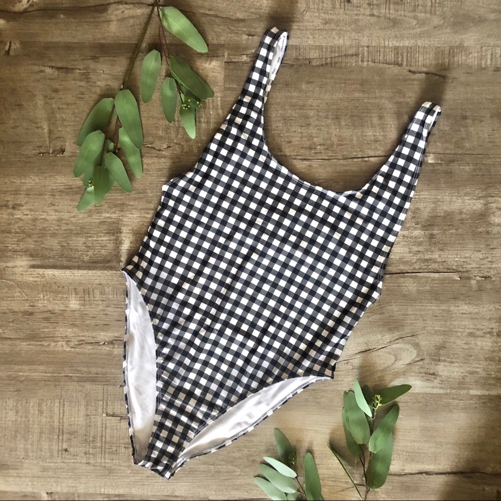 forever 21 gingham one-piece swim